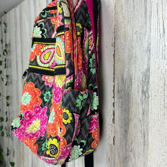 Vera Bradley Quilted Campus Backpack Ziggy Zinnia Pattern (Ret) Multi Cotton EUC - Picture 4 of 9